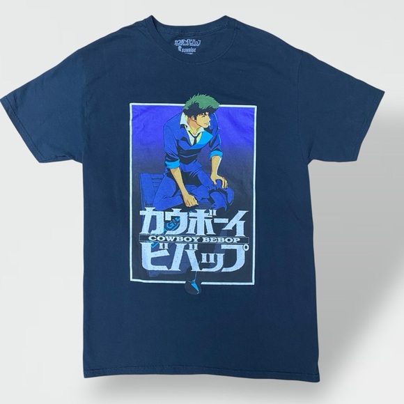 Cowboy Bebop Anime T-Shirt Unisex Med Black Spike Spiegel Purple Graphic Sunrise - Picture 1 of 12